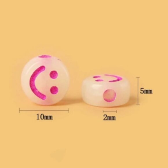 Glitter Kandi Friendship Bracelet Set with Glow in Dark Smiley Face - Picture 5 of 5